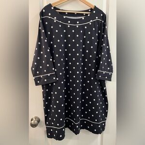 Lands' End Black and White Polka Dot Swim Coverup